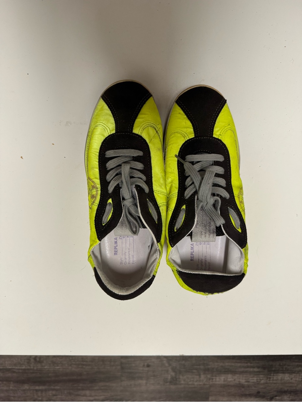 Neon Yellow and Black Women's Athletic Sneakers